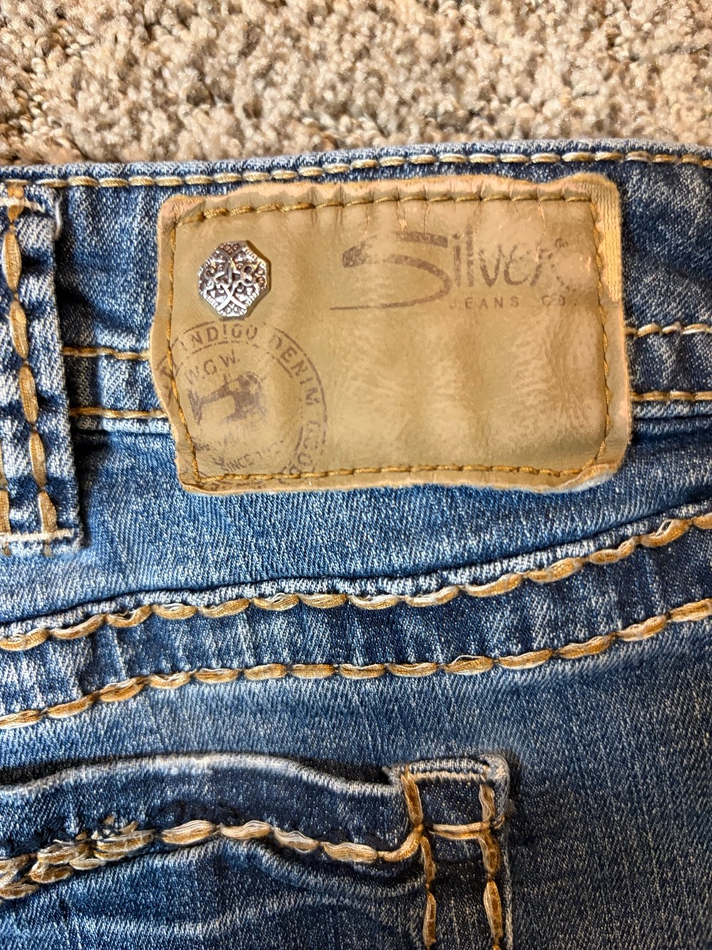Silver Jeans Blue Denim Short with Braided Stitch Detail - Picture 2 of 4